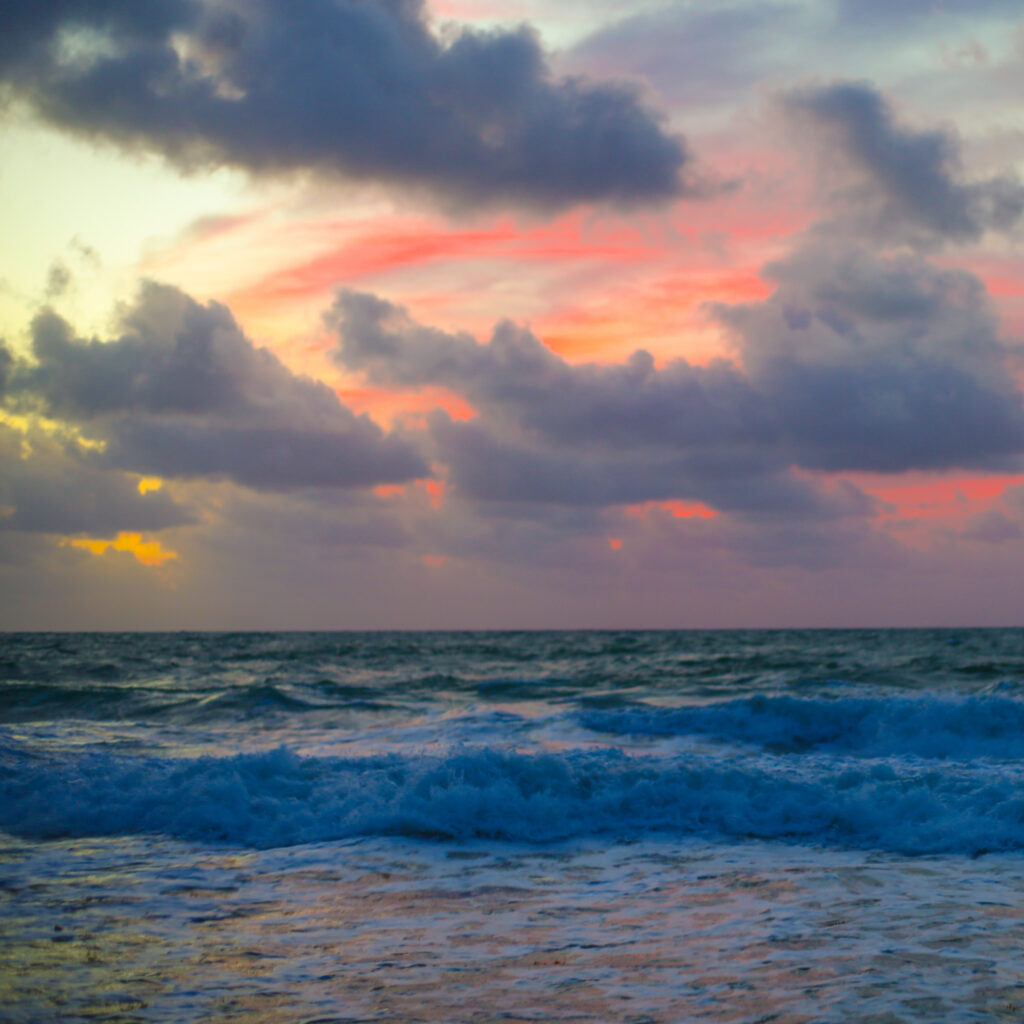 sunrise at Fort Lauderdale Beach, Florida.